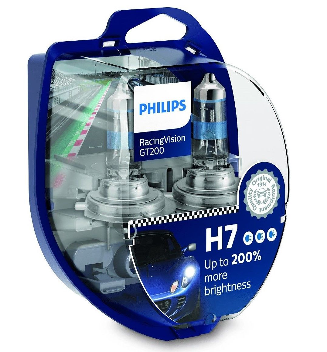Philips H7 12972RGT RacingVision GT200 Halogen Scheinwerferlampen Duo-Box  (2 Stück)