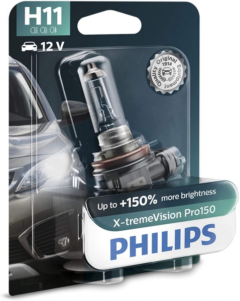Philips H11 X-treme Vision Pro150 Halogen Lampe 12V, H11 Birne, Auto  Halogenlampen, Autolampen