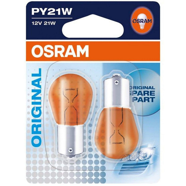 Osram PY21W Bau15s Original Spare Part Blinklampe Orange (2er Pack)