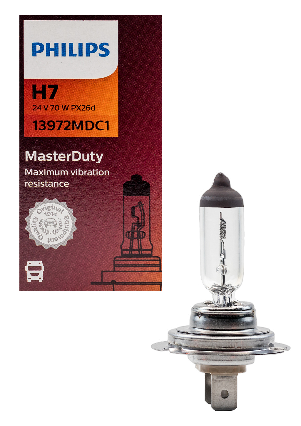 Philips H7 24V 70W 13972MDC1 Master Duty Halogen Lampe, LKW Beleuchtung