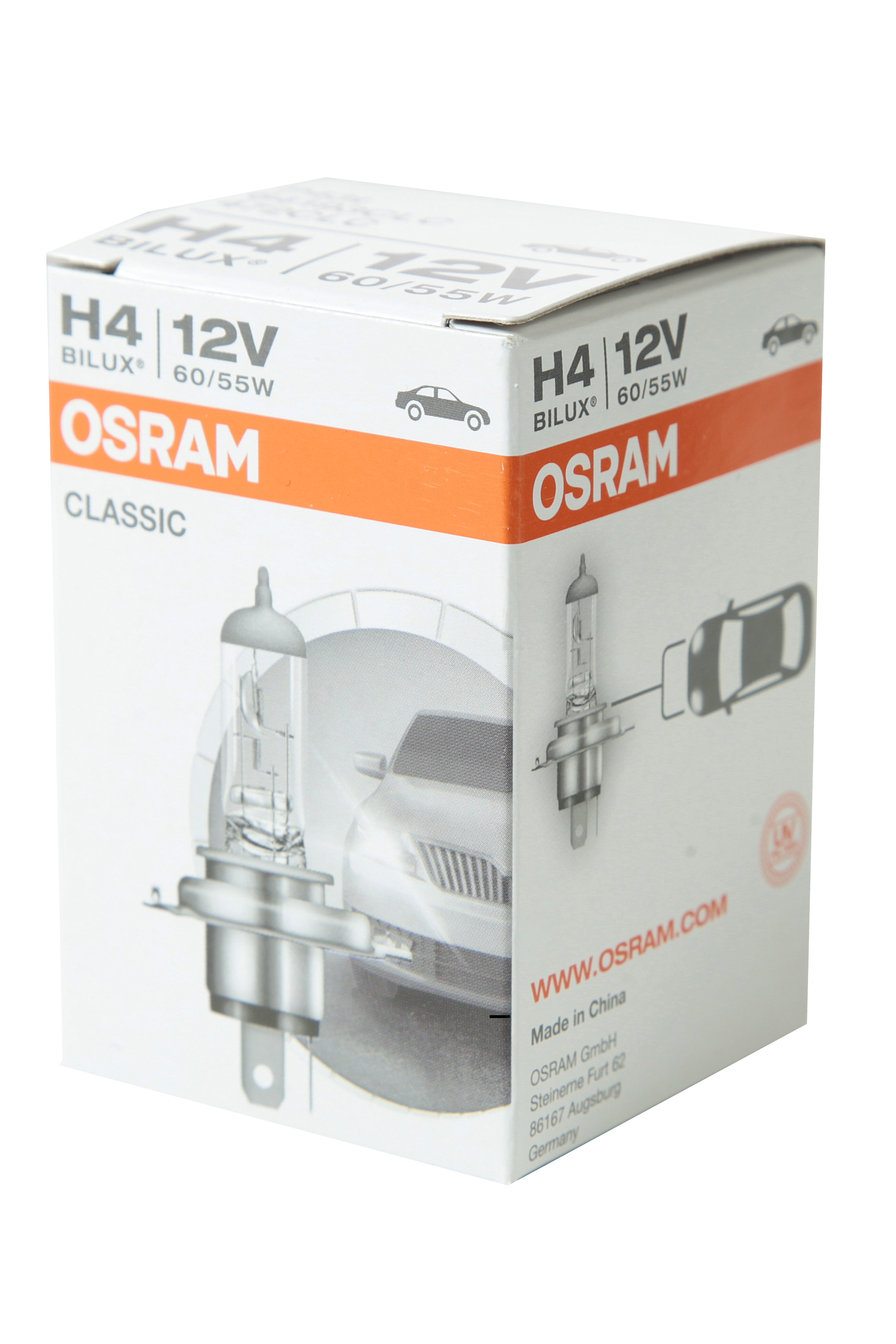 Lámpara H4 Osram Original 12v 60/55w Uv Auto Bilux Aleman P4