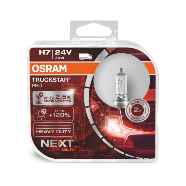 Osram Truckstar Pro H7 Halogen Lampen 24V 70W Duo-Box (2 Stück)