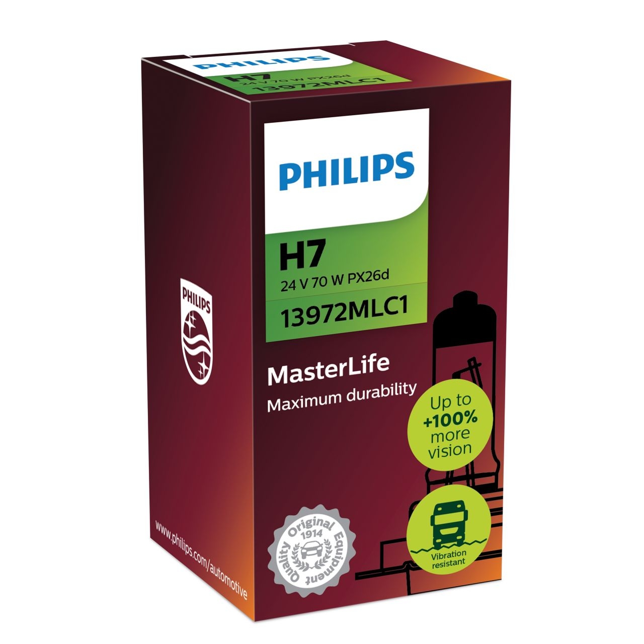 Philips H7 24V 70W 13972MLC1 MasterLife Halogen Lampe, LKW Beleuchtung