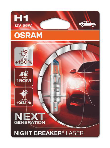 Osram H1 64150NL Halogen Lampen Night Breaker Laser +150