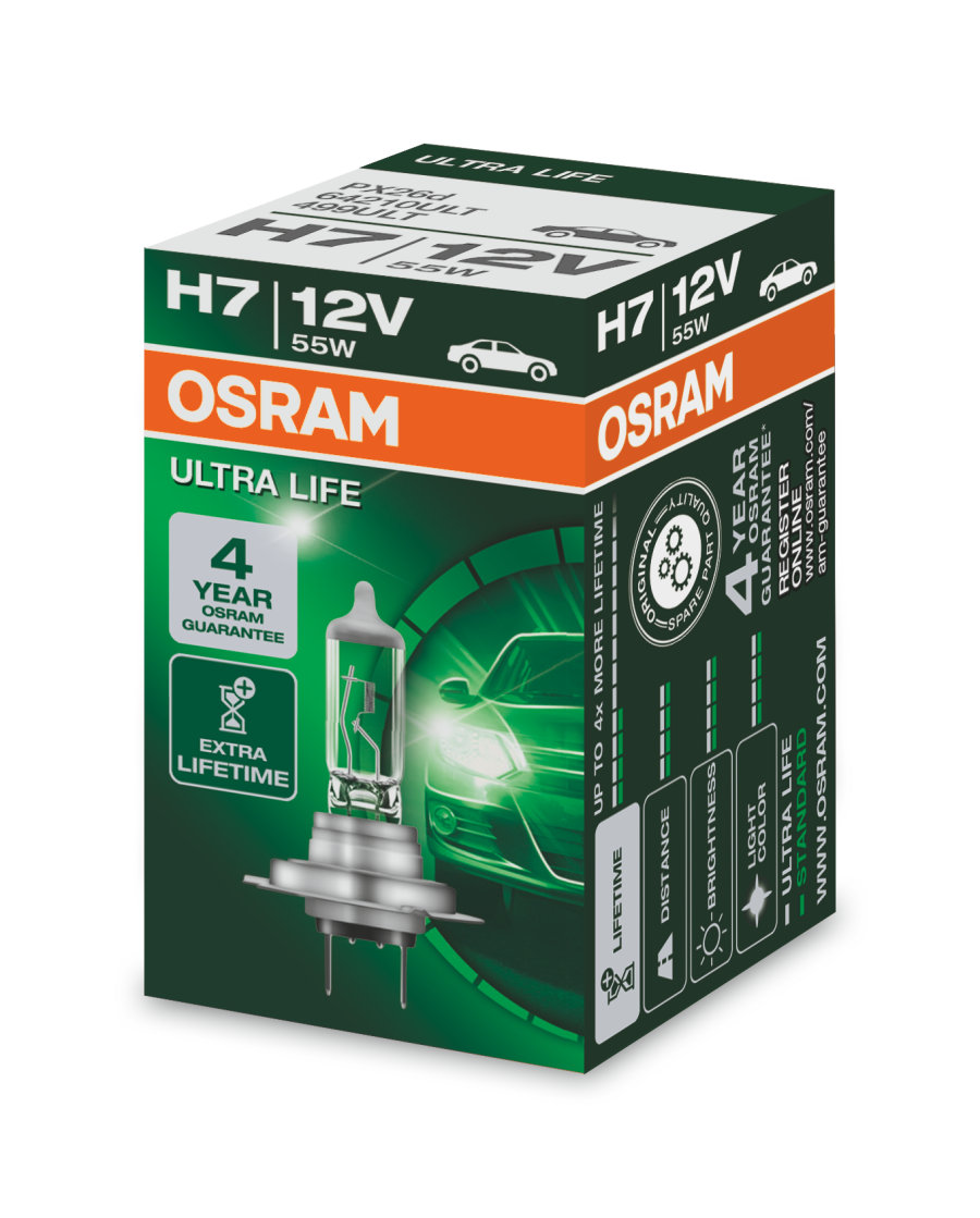 Osram H1 Ultra Life Halogen 12V 55W Extra lange Lebensdauer Long