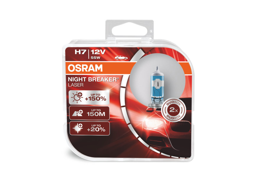 Osram H7 64210NL Halogen Lampen Night Breaker Laser +150% Duo Box